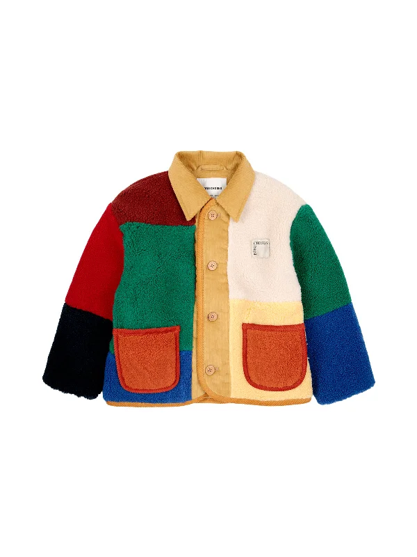 Colorblock Sheepskin Jacket