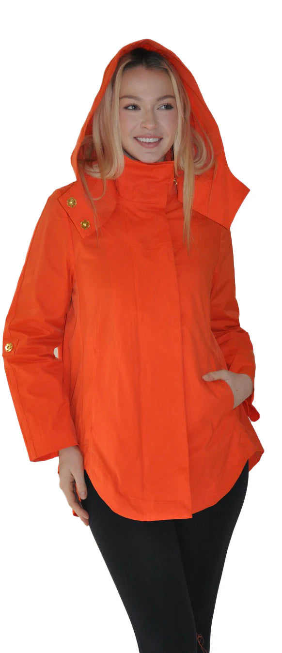 Rain coat, Wind breaker water resistant - HERMES ORANGE   Savina