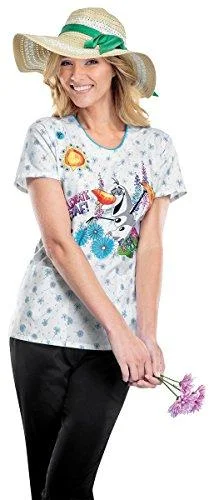 Cherokee Tooniforms 6899CB Womens V-Neck Top Celebrate Olaf