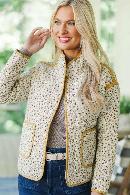 Feeling Like Love Marigold Ditsy Floral Jacket