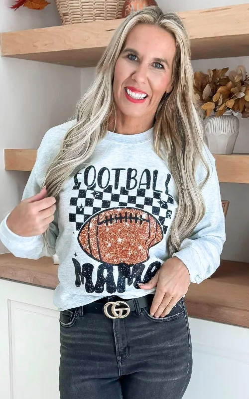 Football Mama Graphic Crewneck Sweatshirt