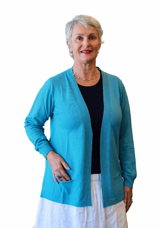 Italian Made E2E V Cardigan - with Pockets - 100% Merino Wool