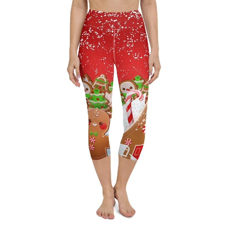 Gingerbread Man Yoga Capris