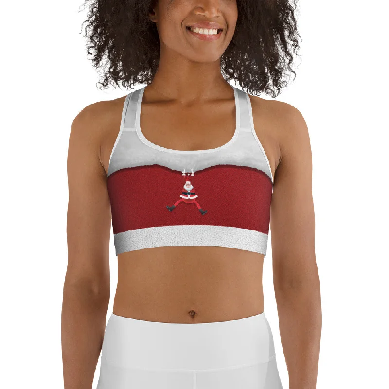 Santa Stockings Christmas Sports Bra