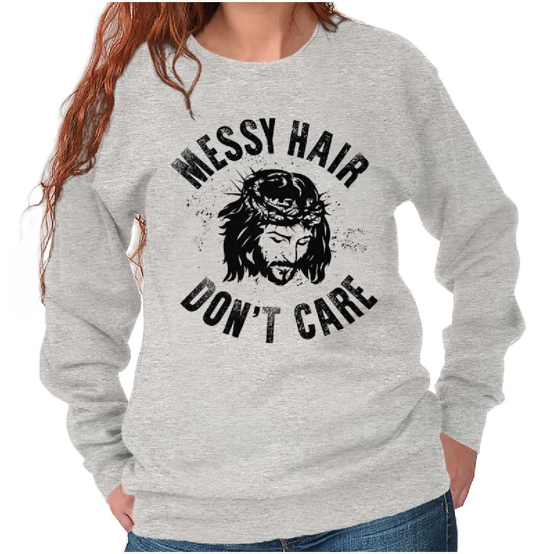 Messy Hair Jesus Crewneck Sweatshirt