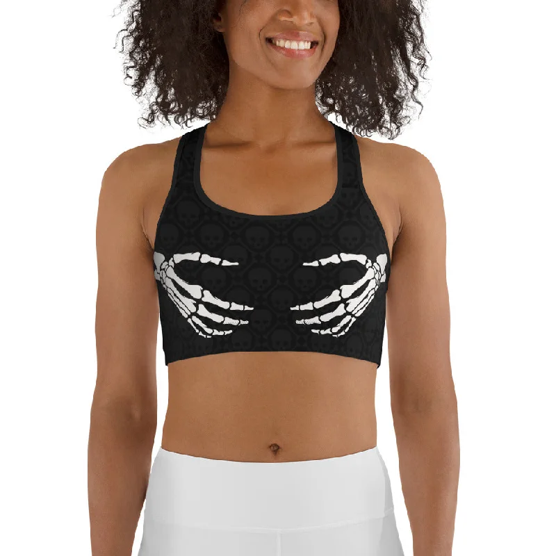 Halloween Hand Print Sports Bra