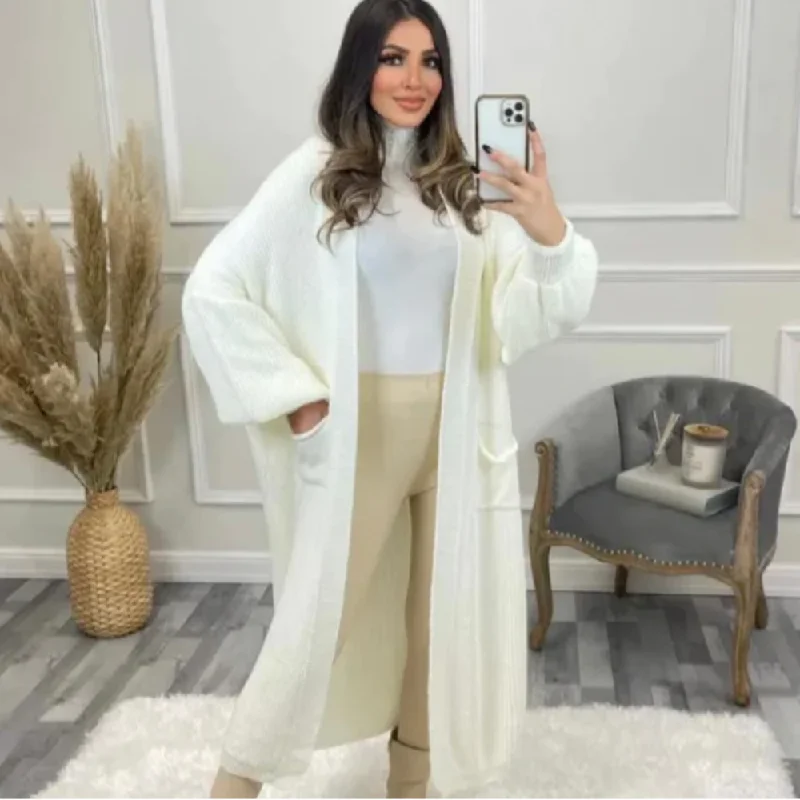 MRK Luxe Khloe Balloon Sleeve Maxi Cardigan