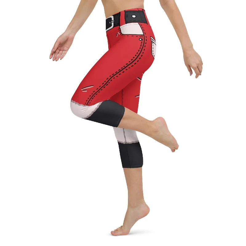 Cartoonized Santa Outfit Yoga Capris