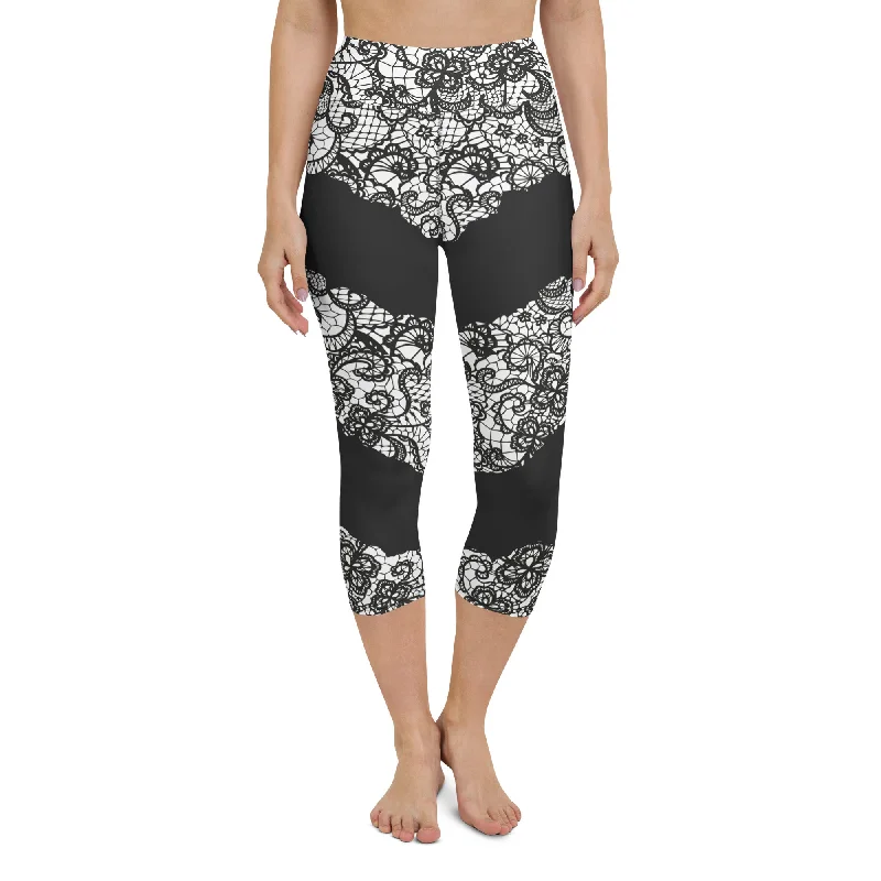 Lace Cut Out Yoga Capris