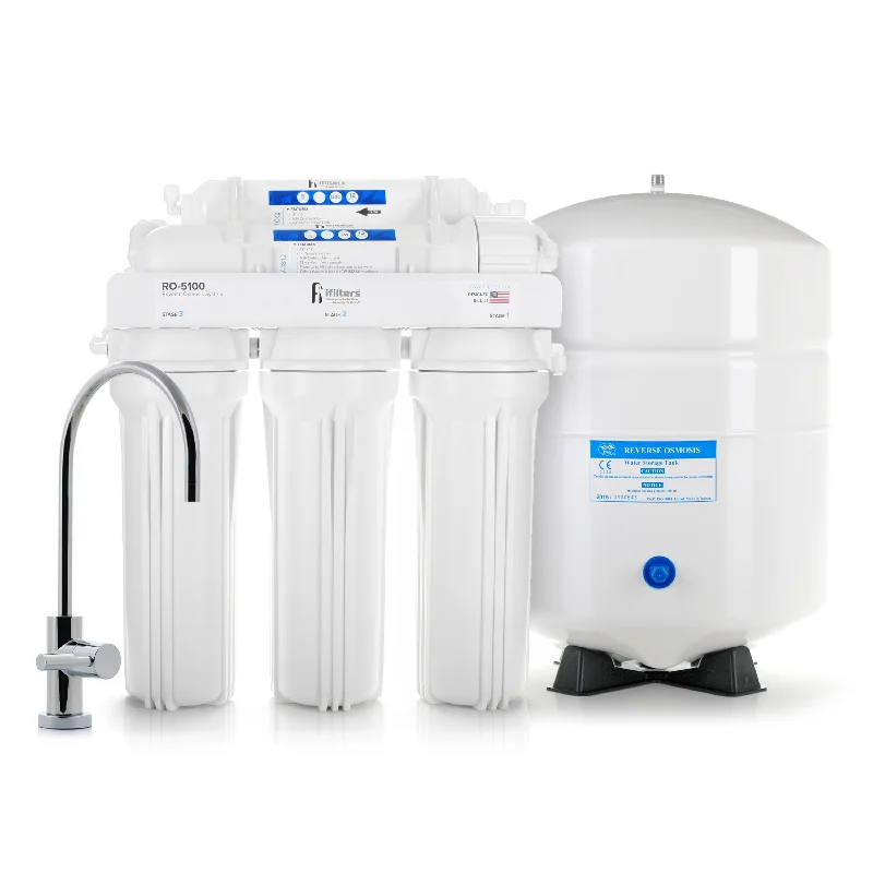 100 GPD Ultimate Reverse Osmosis Filtration System 5 Stage, Chrome Faucet, 4 Gal