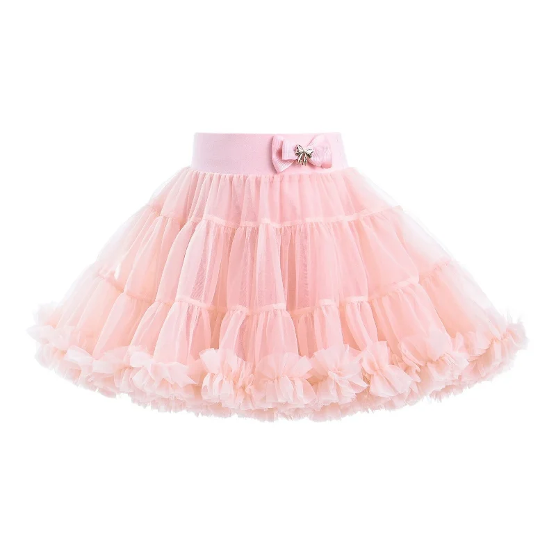 Pink Blush Bow Tutu Skirt