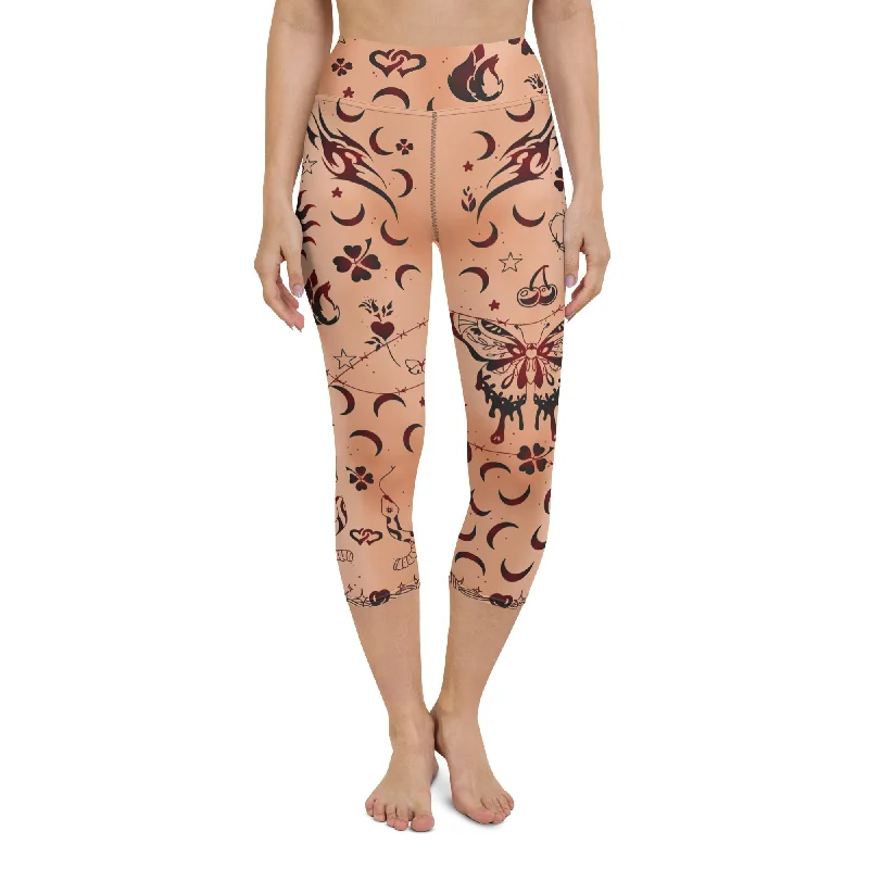 Tattoo Inspired Yoga Capris