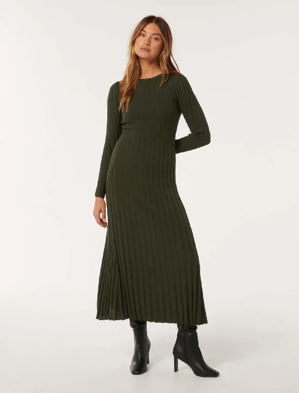 Lyla Crew Neck Detail Knit Dress