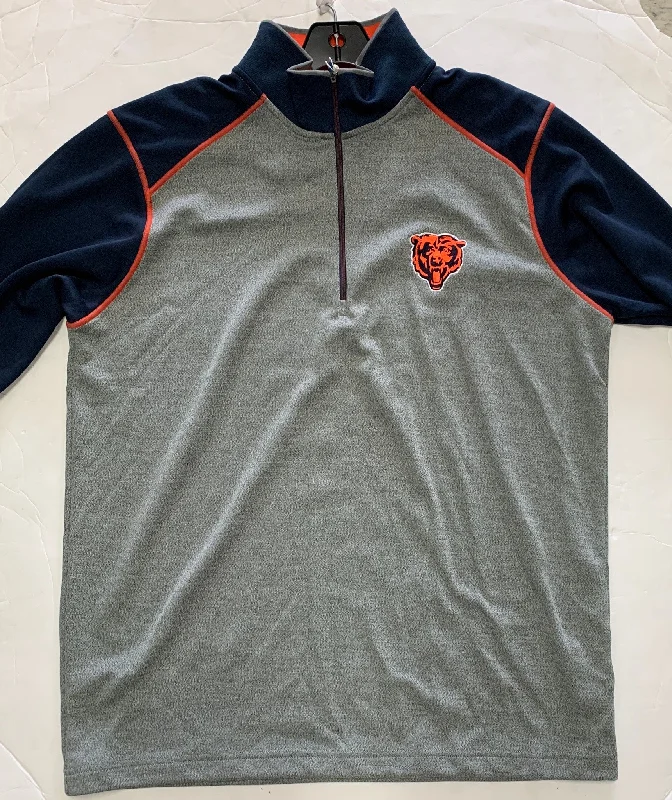 Chicago Bears Antigua Gray w/ Blue Sleeves Breakdown Men's Quarterzip