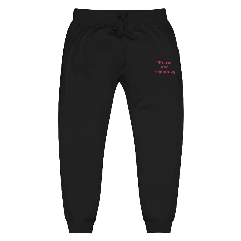 Fierce & Fabulous Embroidery  Fleece Sweatpants