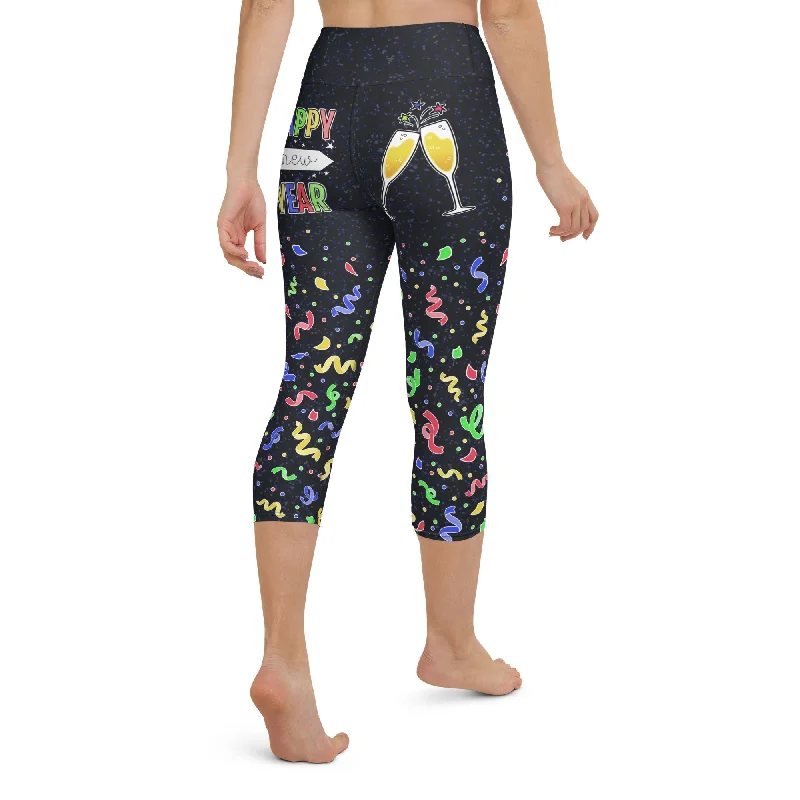 New Year Cheers Yoga Capris