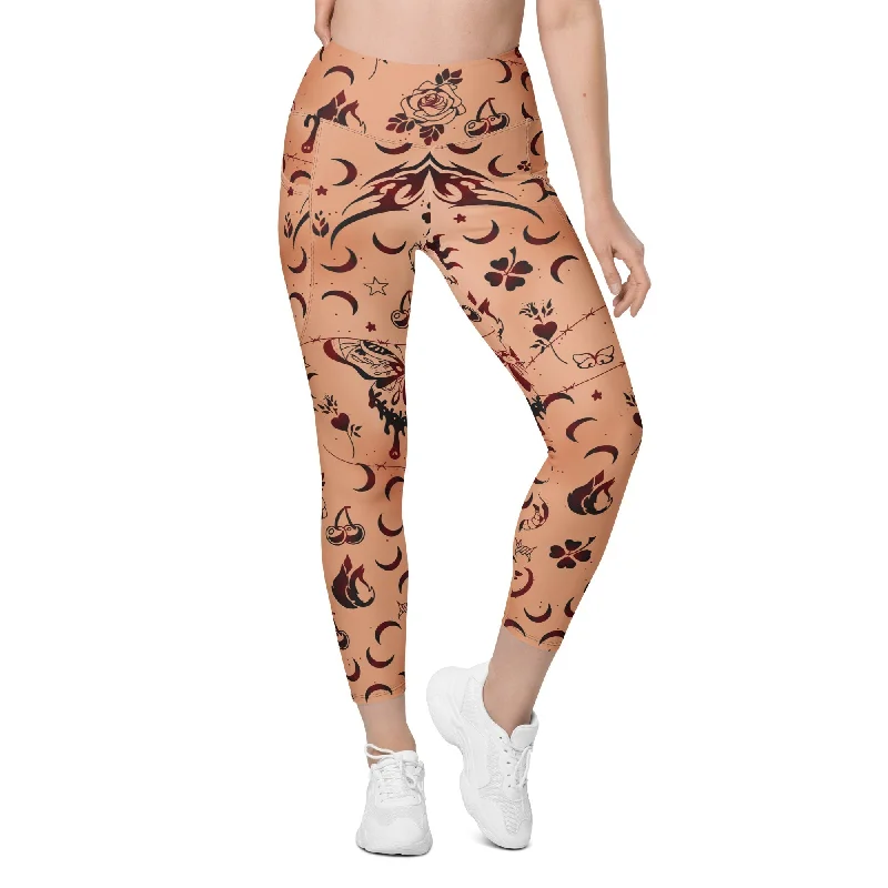 Tattoo Inspired Leggings With Pockets