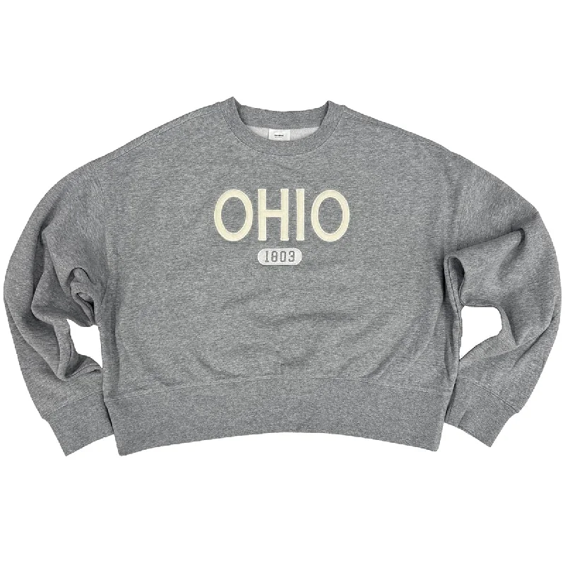 Ohio Felt Crop Sweatshirt