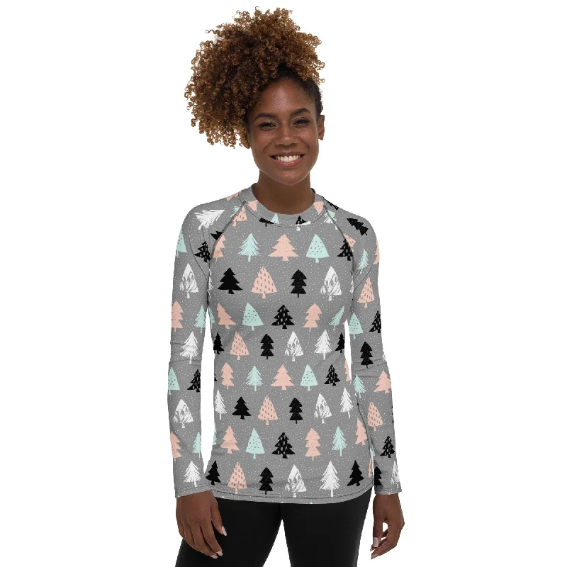 Cute Minimalistic Christmas Rash Guard