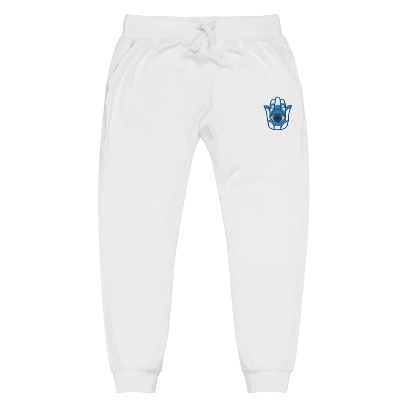 Hamsa Hand Embroidery Fleece Sweatpants