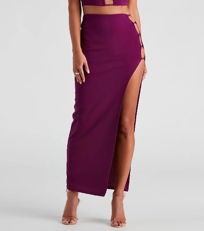 Teach Me Tonight Crepe Maxi Skirt