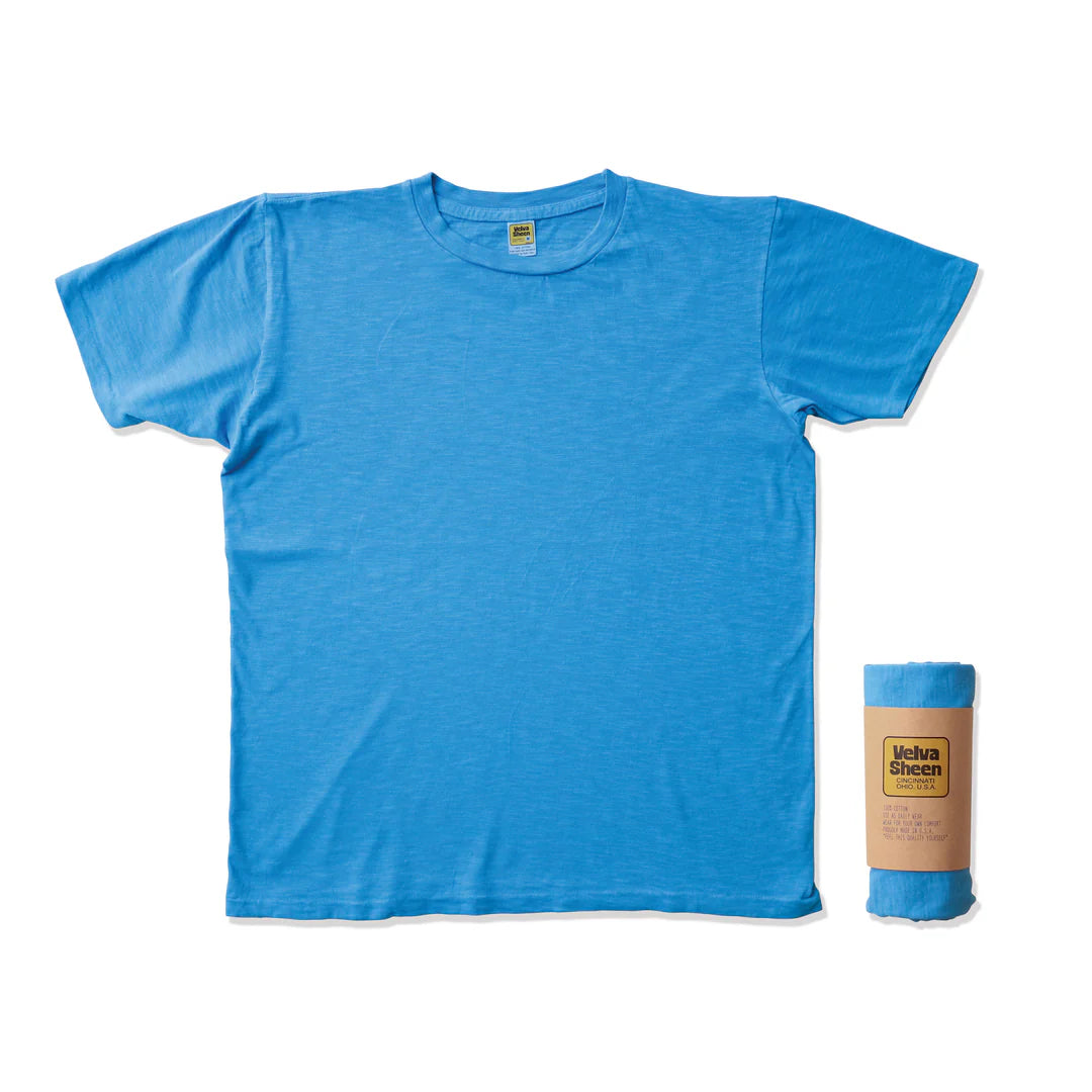 Velva Sheen Adriatic Sea Blue Rolled T Shirt