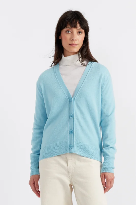 Powder-Blue Cashmere Cardigan