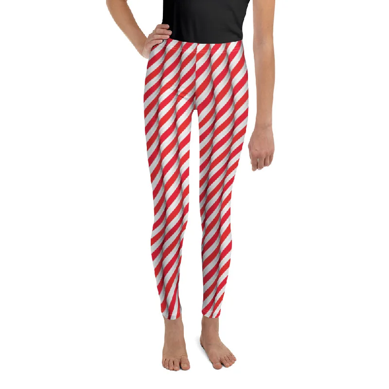 Real Candy Cane Youth Leggings