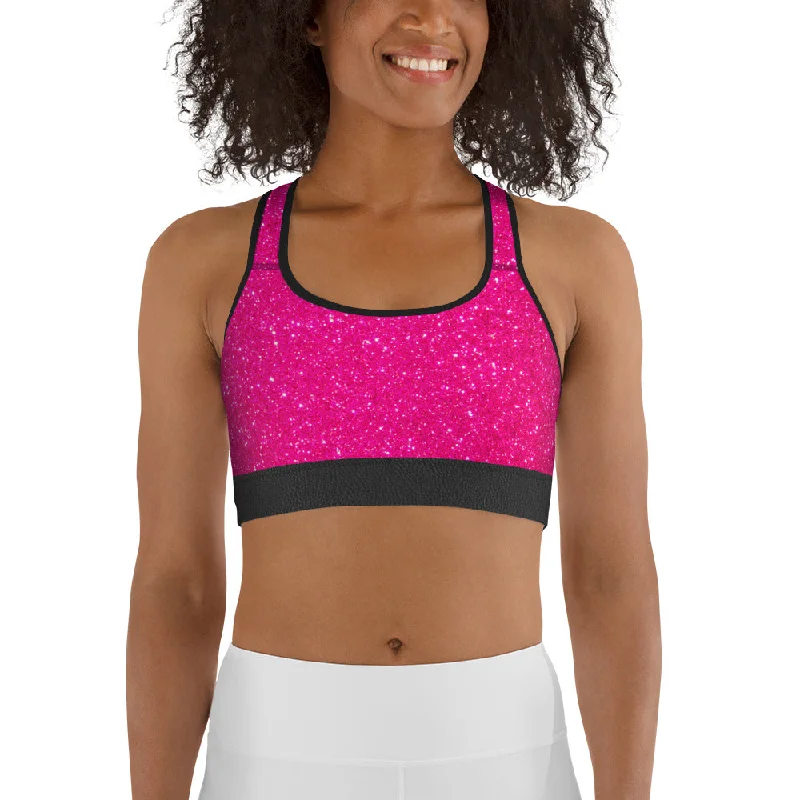 Pink Santa's Outfit Sports Bra