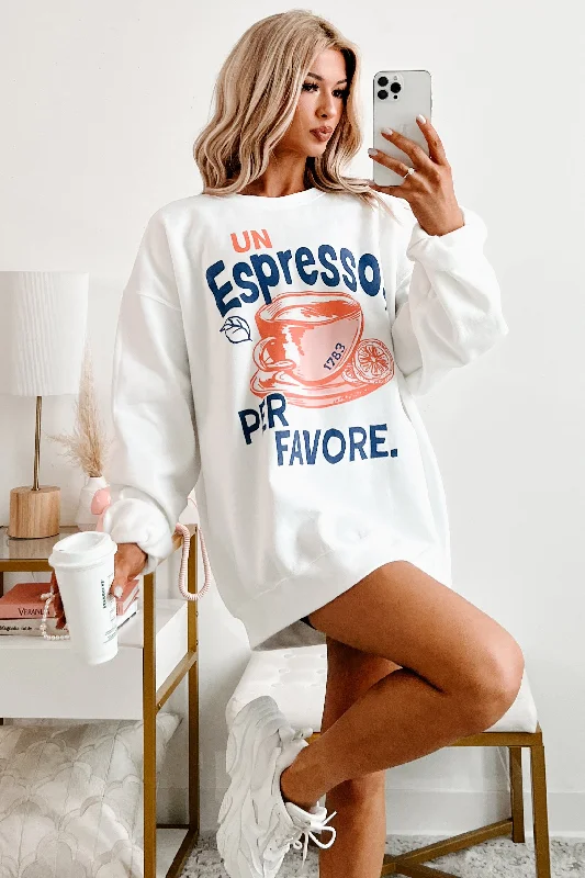 "Un Espresso" Graphic Sweatshirt (White)