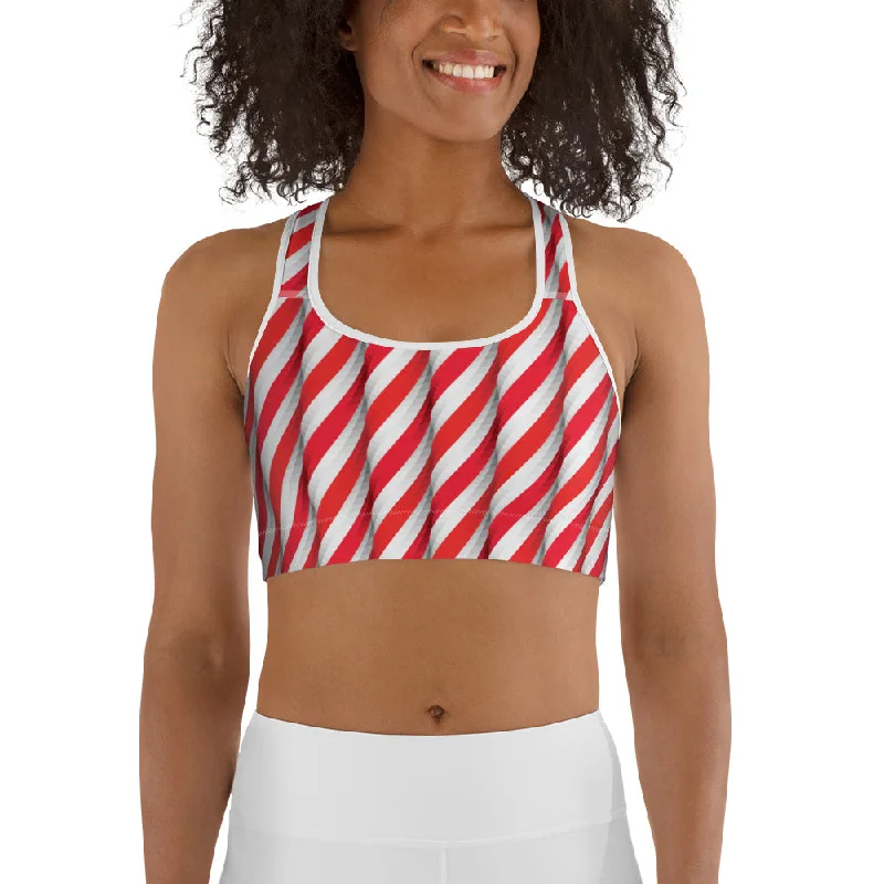 Real Candy Cane Sports Bra