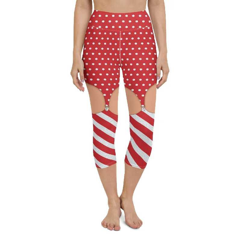 Christmas Suspenders Yoga Capris