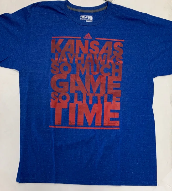 Kansas Jayhawks "So Much Game So Little Time" Adult Adidas Blue Shirt (XL)