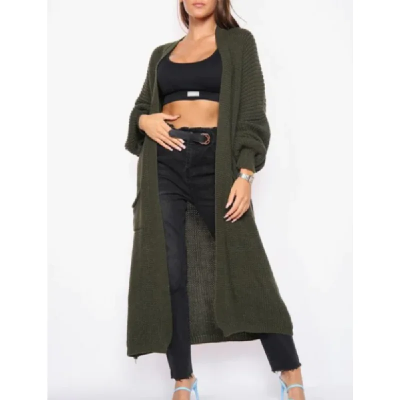 MRK Luxe Khloe Balloon Sleeve Maxi Cardigan