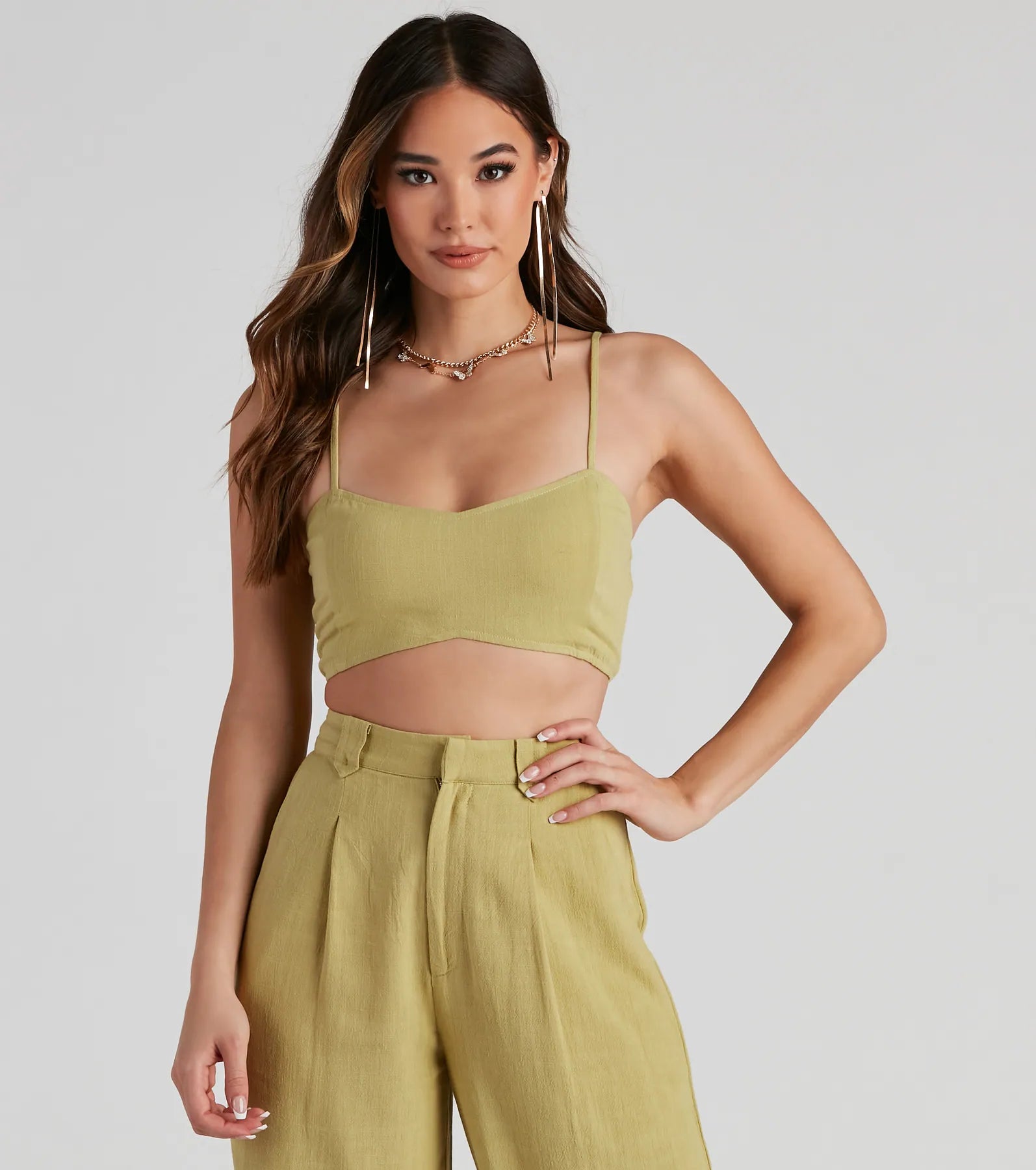 On The Move Linen Crop Top