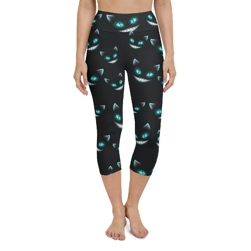 Spooky Halloween Cat Yoga Capris