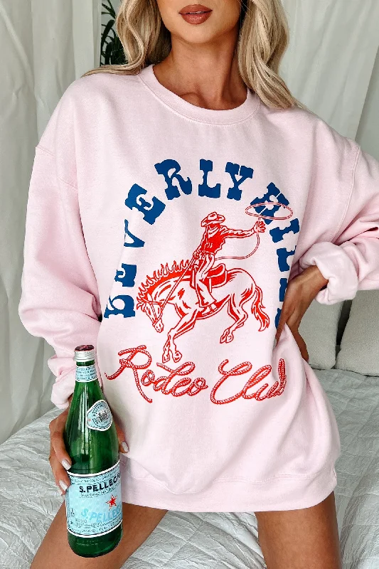 "Beverly Hills Rodeo Club" Graphic Crewneck (Light Pink)