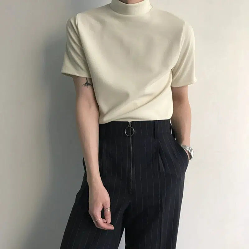 Half Turtleneck Short Sleeve T-shirt