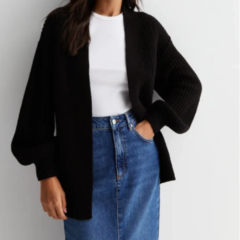 Stella Crop Balloon Sleeve Cardigan