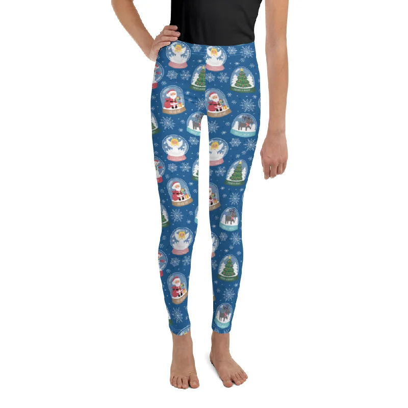 Snow Globe Pattern Youth Leggings