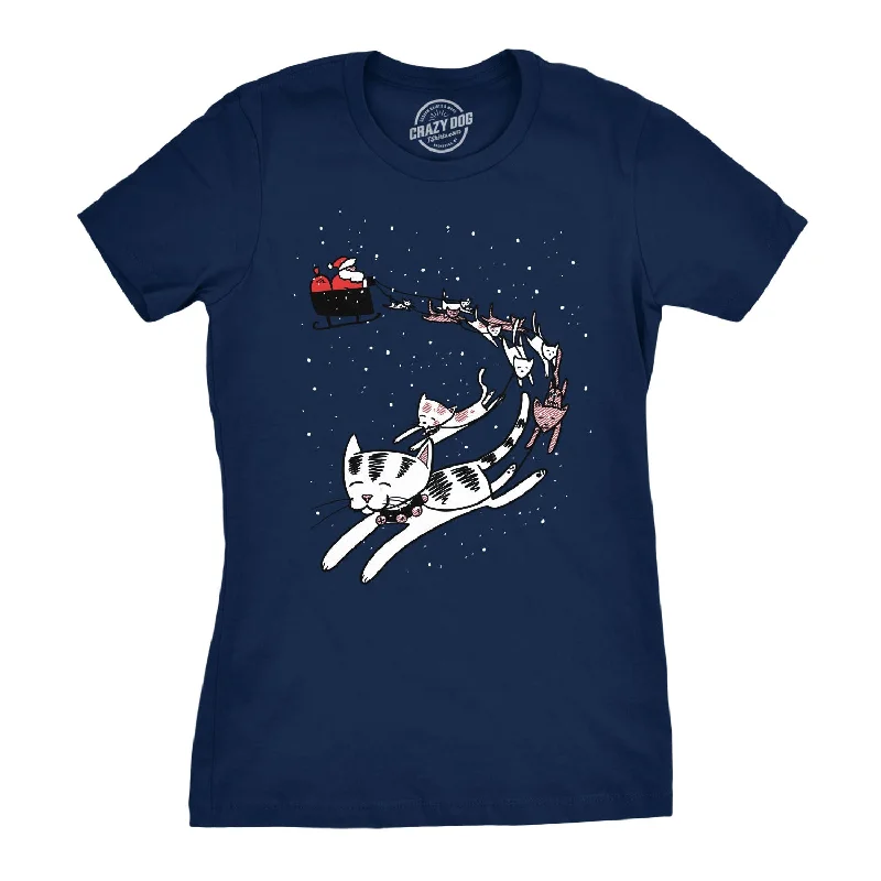 Cats In Christmas Sleigh Women's T Shirt