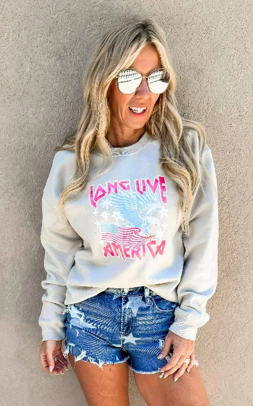 Long Live America Graphic Crewneck Sweatshirt