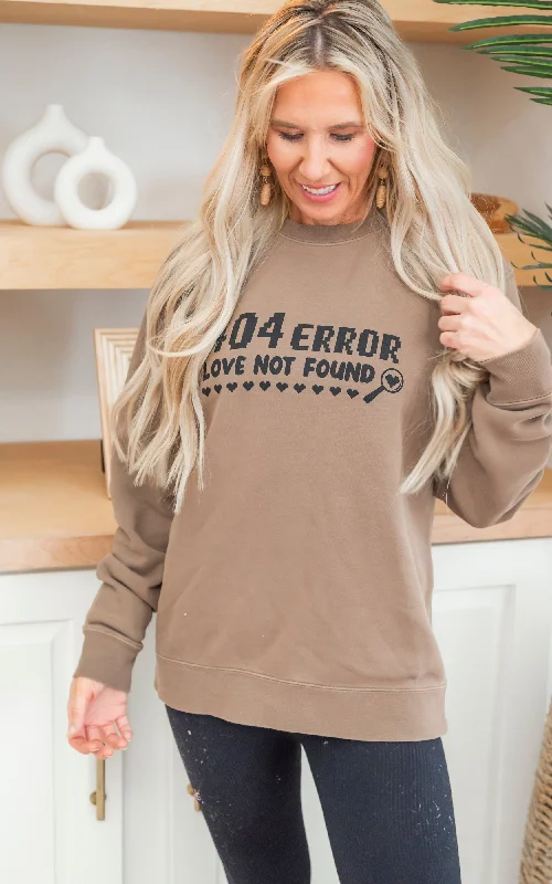 404 Error: Love Not Found Garment Dyed Crewneck Sweatshirt (Clay)**