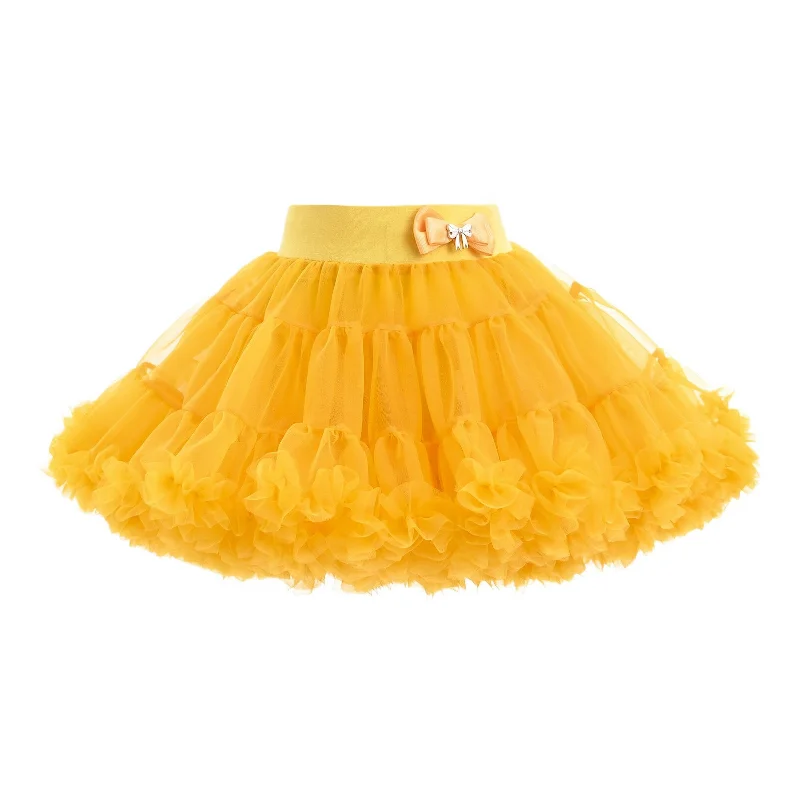 Yellow Canary Bow Tulle Skirt