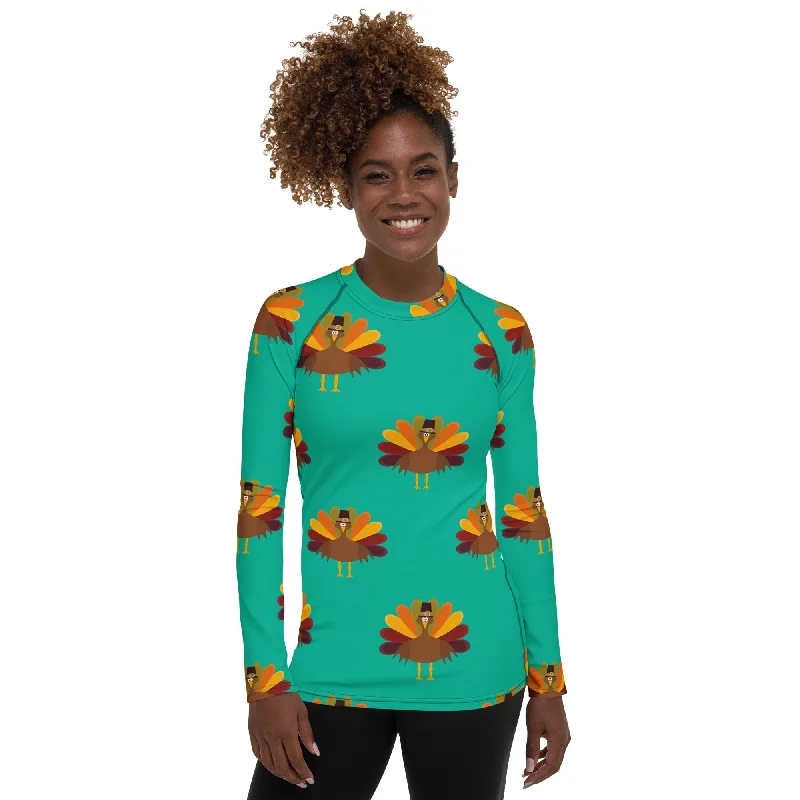 Thanksgiving Turkey Print Rash Guard