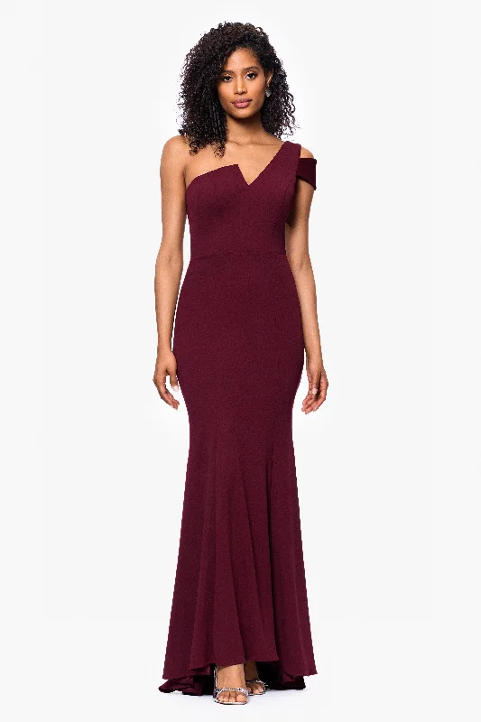 "Paulina" Cutout One Shoulder Floor Length Gown