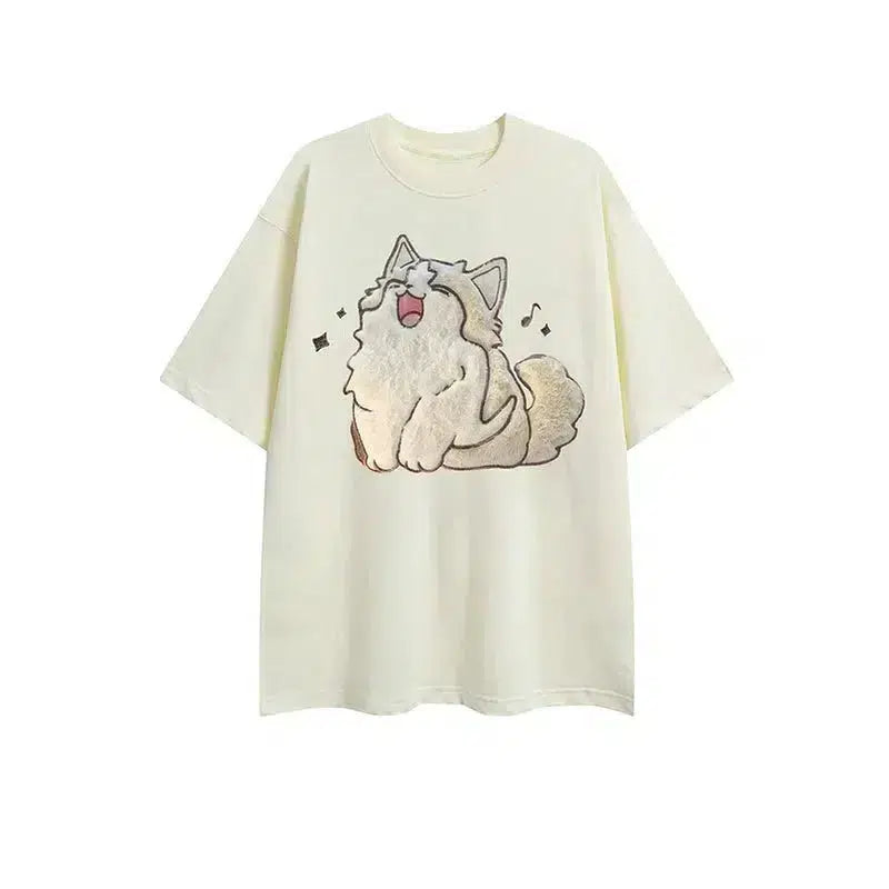 Cartoon Dog Graphic T-shirt