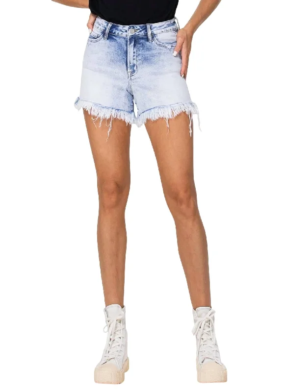 Acid Wash High Rise Short In Wolferstorn